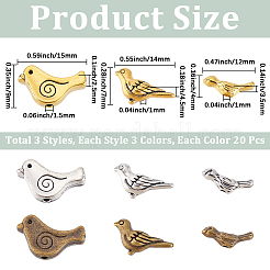 180 pz 9 colori perline in lega di stile tibetano&nbsp;TIBEP-PA0001-01A