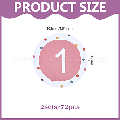 36 pz. 36 etichette adesive rotonde piatte in carta bianca&nbsp;DIY-WH0308-853B