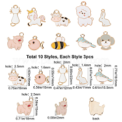 Подвески из сплава и эмали с изображением животных ENAM-SC0001-74