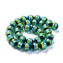 Perline murano con foglia argento fatto a mano&nbsp;X-FOIL-K001-02B-12mm