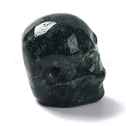 天然苔瑪瑙ビーズ  ハロウィンの頭蓋骨  11~11.5x8.5~9x11~11.5mm  穴：0.9~1mm&nbsp;G-C038-01G