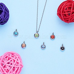 Модные оригинальные подвески-шармы из нержавеющей стали класса А 304 цвета со стразами RB-PH0008-04