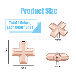 32 шт. 2-цветные гальванизированные немагнитные синтетические гематитовые бусины&nbsp;G-FH0002-09
