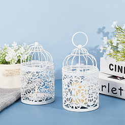 Металлический железный подсвечник для птичьей клетки AJEW-GA0002-28