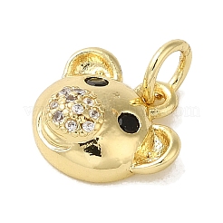 Латунные микропаве прозрачные подвески с фианитом KK-R162-004G-G