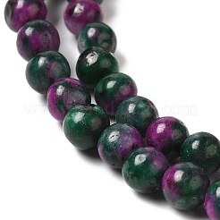 Gefärbt natürlichen weißen Jade Perlen Stränge&nbsp;G-M402-C01