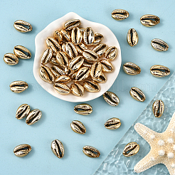 80 шт. гальванизированные натуральные бусины из ракушек каури BSHE-LT0001-06G