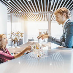 Прозрачные акриловые подставки для визитных карточек с 4 слотом ODIS-WH0030-64A