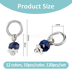 120 Stück 12 Farben gefärbte natürliche malaysische Jade facettierte Rondell Charms&nbsp;PALLOY-FH00080