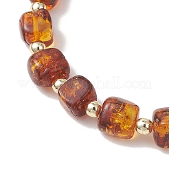 Эластичные браслеты из натуральных янтарных бусин для женщин&nbsp;BJEW-JB13254