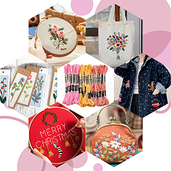 30 моток 3 цвета 6-слойная полиэфирная мулине для вышивания OCOR-GF0003-43B