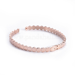 304ステンレススチール製カフバングル  ミックスカラー  2-1/4インチx1-7/8インチ（5.8x4.7cm）&nbsp;BJEW-I277-03