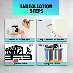 Модная железная вешалка для медалей&nbsp;ODIS-WH0021-363