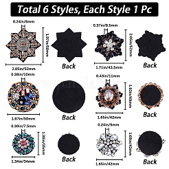 6 шт. 6 аппликации из стеклянных стразов PATC-GF0001-22