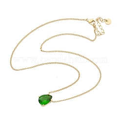 Подвеска из нержавеющей стали 304 с зеленым кубическим цирконием для женщин NJEW-C078-01B-G
