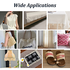 40 ярд хлопчатобумажной кружевной ленты с кисточками для одежды DIY-PH0031-34B