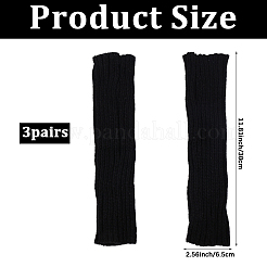 3 Paar fingerlose Strickhandschuhe aus Acrylfasergarn&nbsp;AJEW-DJ0001-59B