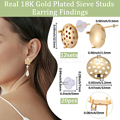 Латунные гвоздики серьги фурнитура&nbsp;KK-BBC0019-01G-01