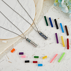 2 комплект из 2-х ожерелий в виде флаконов духов из нержавеющей стали NJEW-FH0001-08