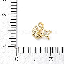 Pendentifs avec zircon cubiques à micro-pavés en laiton&nbsp;KK-C254-11B-G