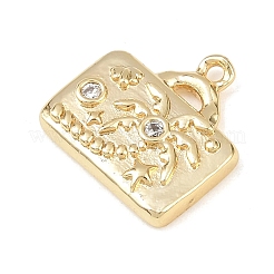 Латунные микропаве прозрачные подвески с фианитом&nbsp;KK-G545-01G