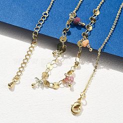 Ожерелья из латунных цепочек «роло» и плоских пайеток для женщин NJEW-D302-55