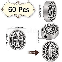 60 ovale Perlen aus Legierung im tibetischen Stil&nbsp;TIBEB-SC0001-59