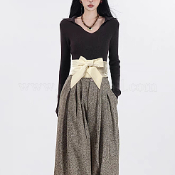 Бант из искусственной кожи обертывается вокруг пояса&nbsp;AJEW-WH20033-042F