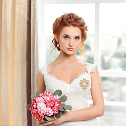 Аппликации из сплава в форме капли со стразами&nbsp;FIND-FG0002-19A