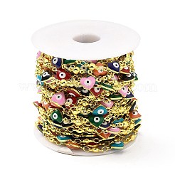 Сердце ручной работы из экологически чистой латуни с эмалью и цепочкой от сглаза CHC-I045-07G