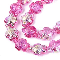 Chapelets de perles en verre transparent électrolytique&nbsp;EGLA-N055-04A-05