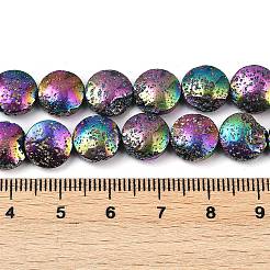 Fili di perle di roccia lavica naturale elettrodeposta&nbsp;G-K388-01E