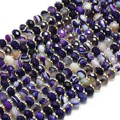 Натуральные полосатые агатовые бусы G-P573-A12-01