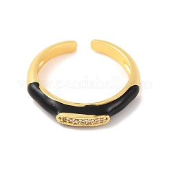 Открытые манжеты из латуни с микропаве и прозрачным фианитом RJEW-U009-18G