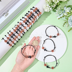 30 bracciale con perline acriliche intrecciate a tema sportivo&nbsp;BJEW-BM00010