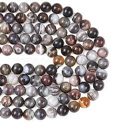 天然石ボツワナアゲートビーズ連売り  スムーズなラウンド  12mm  穴：1mm  約33個/連  15.55''（39.5センチメートル）&nbsp;G-G453-A01-12mm