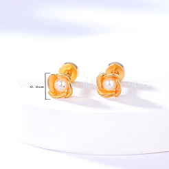 Серьги-гвоздики из нержавеющей стали в форме цветка GO3882