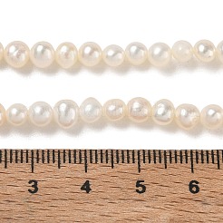 天然養殖淡水パールビーズ連売り  グレード3 A  ポテト  ベージュ  4.8~5.2mm  穴：0.5mm  約78~79個/連  13.78~13.86''（35~35.2センチメートル）&nbsp;PA-CBAC463-38