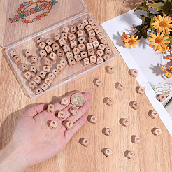 100 pieza de cuentas de madera de haya grabadas&nbsp;WOOD-PA0001-86A