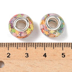 Прозрачные европейские бусины-рондель из смолы&nbsp;RESI-S023-06