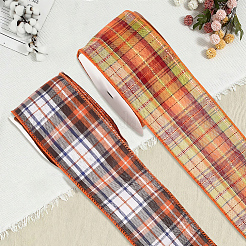 2 рулон полиэстеровой ленты с узором «тартан» 2 цветов OCOR-GF0005-36