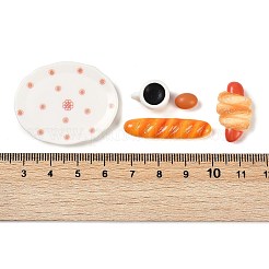 樹脂製ミニチュア朝食セット装飾品  マイクロランドスケープホームドールハウスアクセサリー  小道具の装飾のふりをする  ミックスカラー  9~32.5x7.5~29.5x4.5~11mm  5個/セット&nbsp;DIY-H174-01H