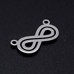 変色しにくい201ステンレススチールペンダント  二重無限大  ステンレス鋼色  8x16.5x1mm  穴：1.2mm&nbsp;STAS-T046-JN246-1