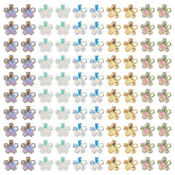 100 шт. 5-цветные прозрачные гальванические стеклянные колпачки для бусин&nbsp;EGLA-TA0013-10