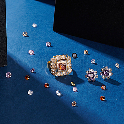 180 шт. 6-х цветные кабошоны из кубического циркония класса А в форме бриллианта ZIRC-PH0001-43C-05