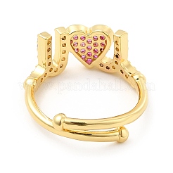Anillos de circonita cúbica Camelia micro pavé de latón chapado en rack&nbsp;RJEW-E064-12G