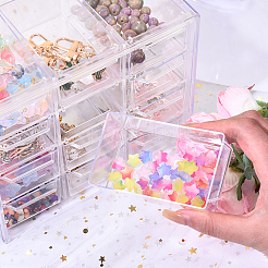 Пластиковый ящик с 12 отделением для хранения канцелярских принадлежностей и ювелирных изделий&nbsp;AJEW-YWC0009-001