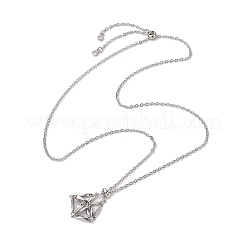 3 pièce 3 tailles 304 chaîne de câble en acier inoxydable pochette en macramé collier coulissant fabrication&nbsp;NJEW-JN05068