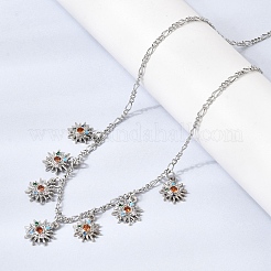 Латунные ожерелья с подвеской в виде солнца из микрофибры с кубическим цирконием&nbsp;NJEW-B157-16P