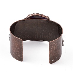 Открытые браслеты-манжеты с натуральным аметистом BJEW-A130-02